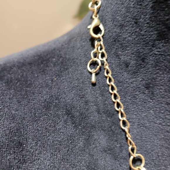 Women's Gold Plated Crystal Floral Rhinestone Statement Necklace with Lobster - Picture 7 of 7